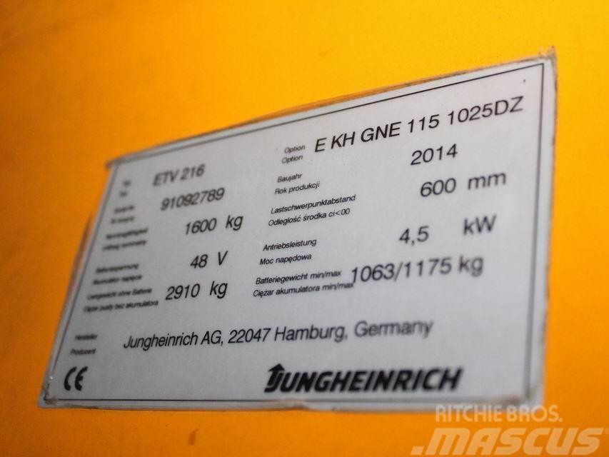 Jungheinrich ETV 216 E KH GNE 115 1025DZ Reach truck