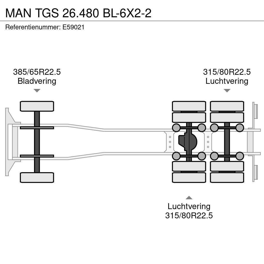 MAN TGS 26.480 BL-6X2-2 Container trucks