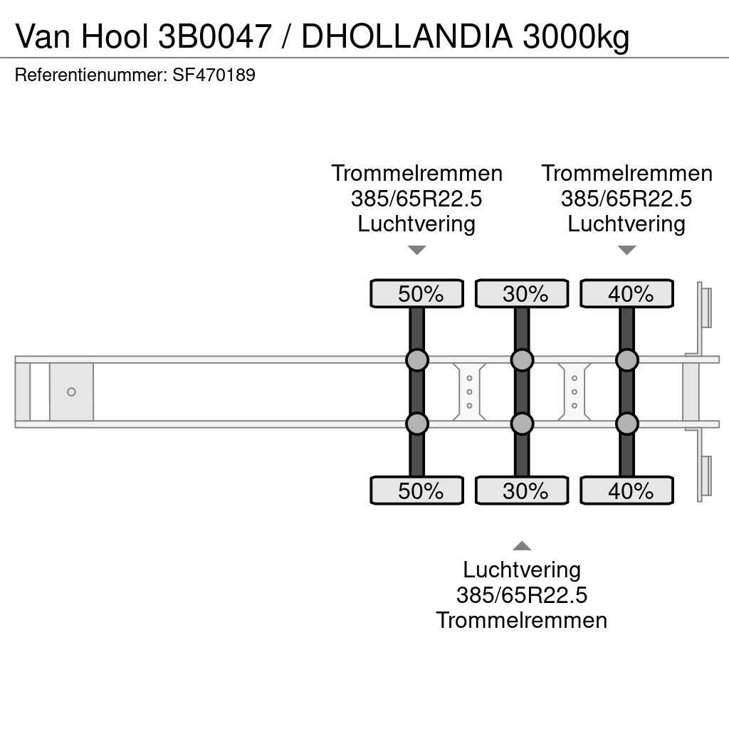 Van Hool 3B0047 / DHOLLANDIA 3000kg Box semi-trailers