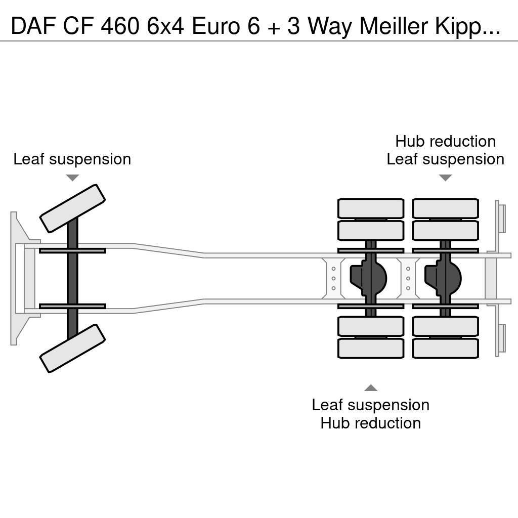 DAF CF 460 6x4 Euro 6 + 3 Way Meiller Kipper (Bordmati Tipper trucks
