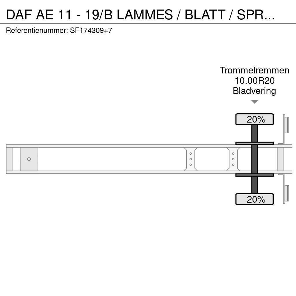DAF AE 11 - 19/B LAMMES / BLATT / SPRING / FREINS TAMB Curtain sider semi-trailers