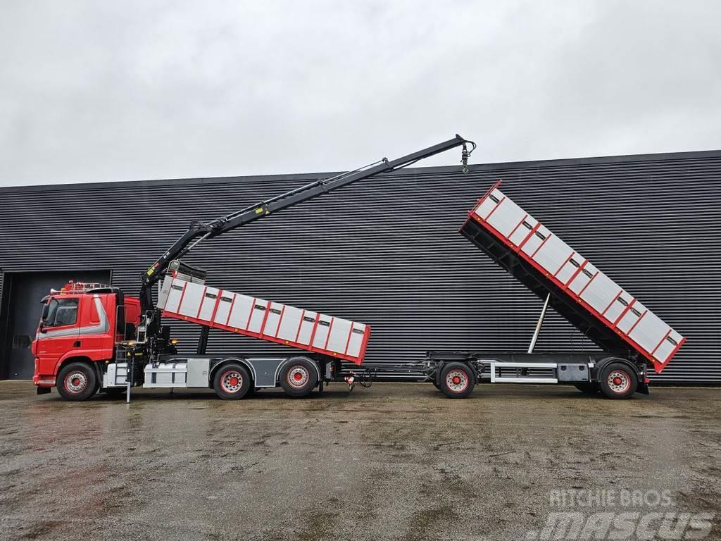 DAF CF 440 6x2 HIAB CRANE - TIPPER + TIPPER TRAILER Truck mounted cranes