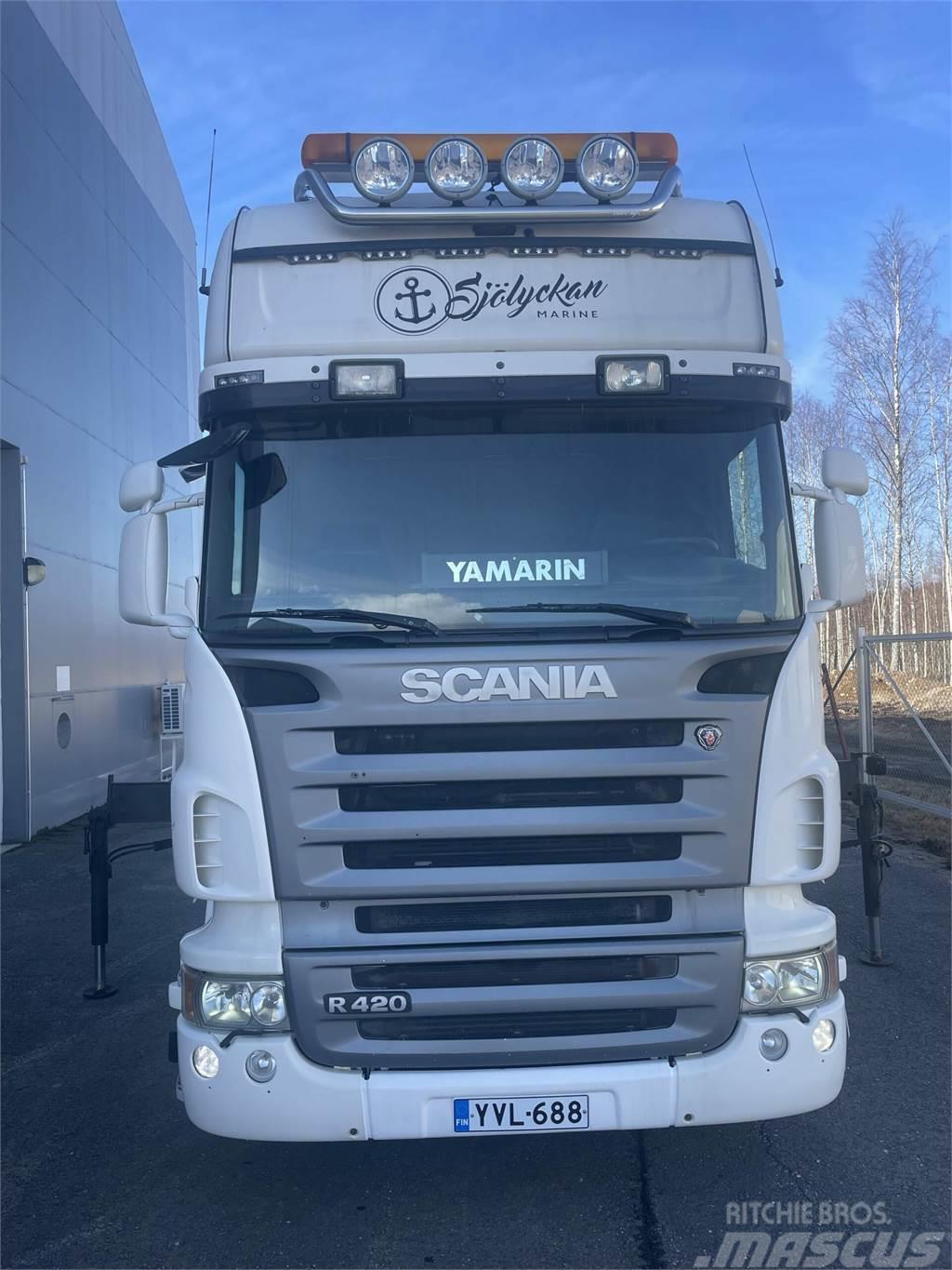 Scania R 420 4x2-3700 Topline + PM 12.5 S nosturi radioll Truck mounted cranes