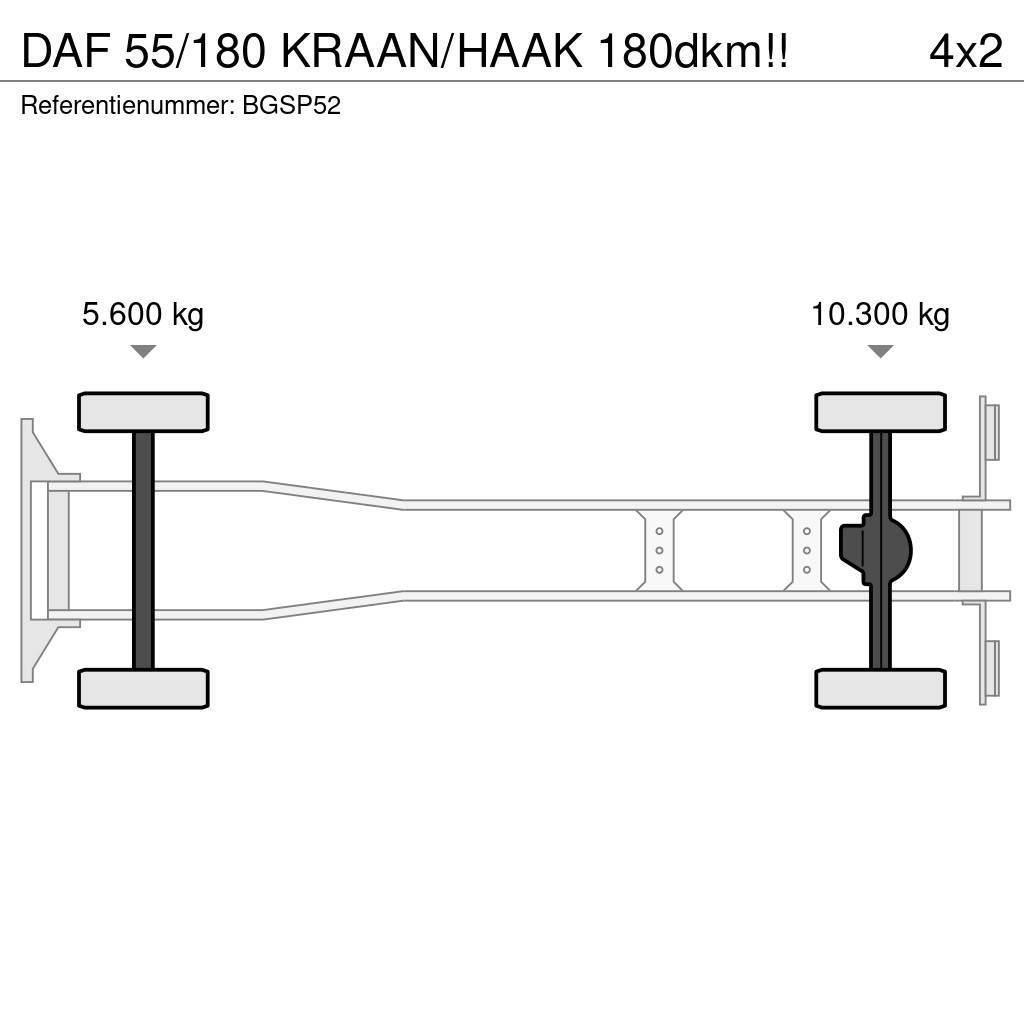 DAF 55/180 KRAAN/HAAK 180dkm!! Hook lift trucks