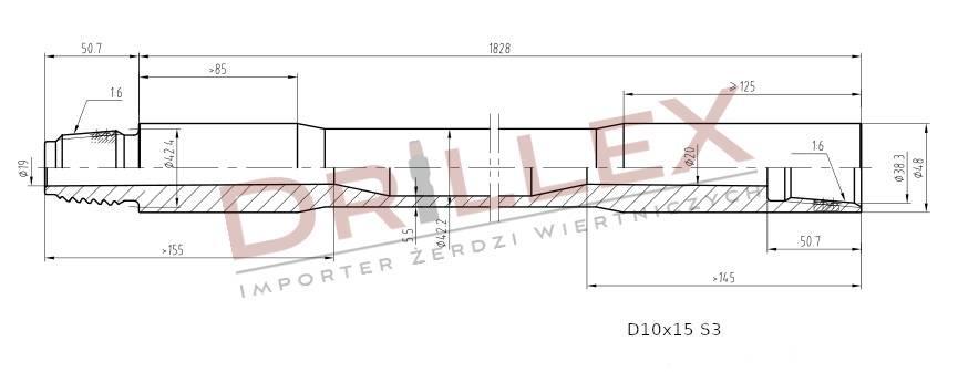 Vermeer D7x11, D9x13, D10x15 S3  Drill pipes, Żerdzie Horizontal drilling rigs