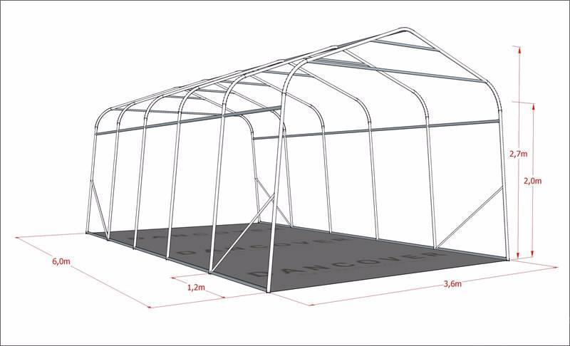 Dancover Portable Garage PRO 3,6x6x2,68m PVC Lagertelt Other groundscare machines