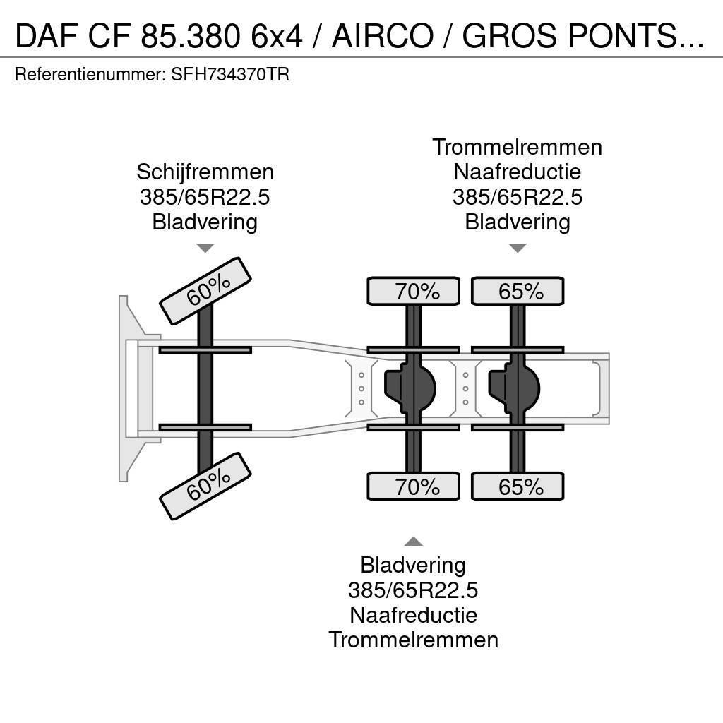DAF CF 85.380 6x4 / AIRCO / GROS PONTS - BIG AXLES / L Prime Movers