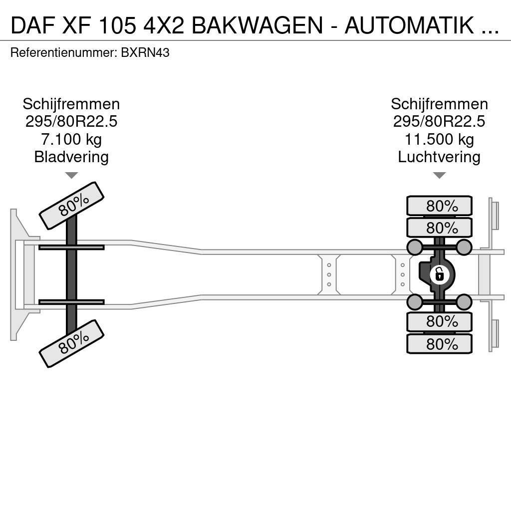 DAF XF 105 4X2 BAKWAGEN - AUTOMATIK - LESAUTO - LOW MI Box trucks