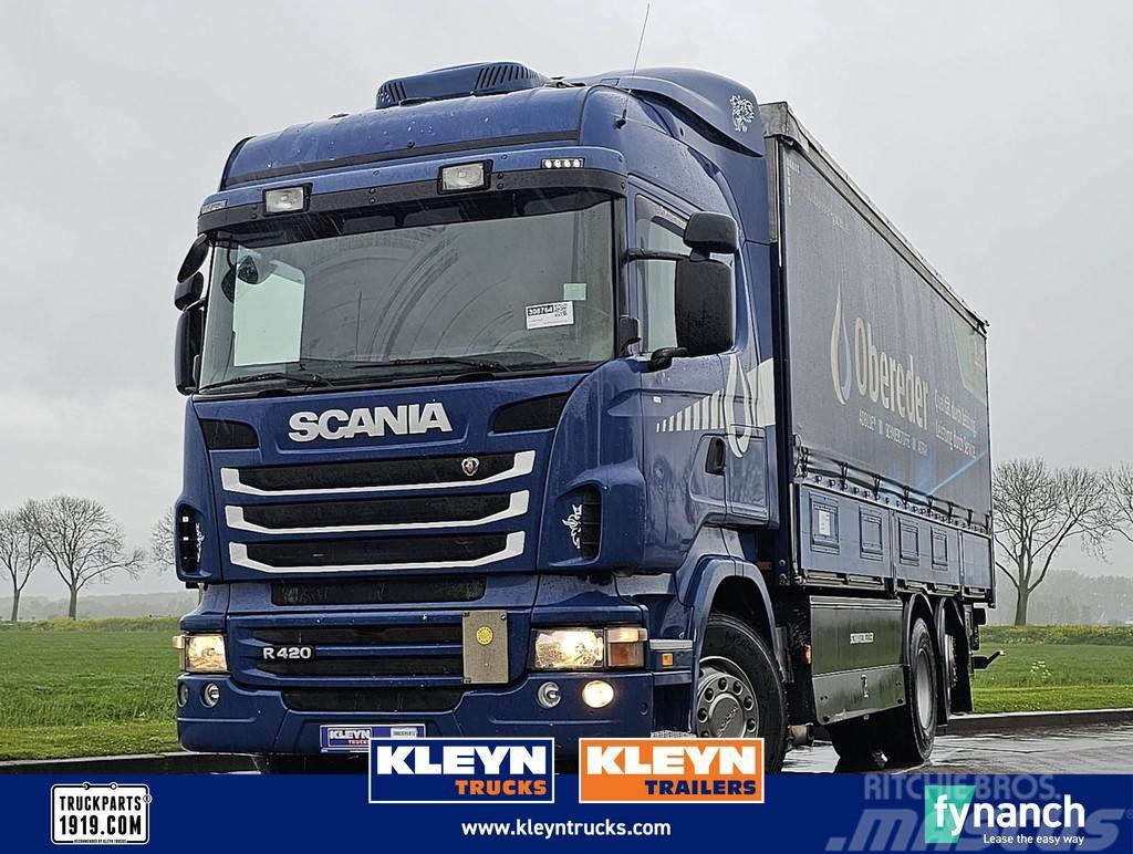 Scania R420 hl 6x2*4 man. ret. Curtain sider trucks