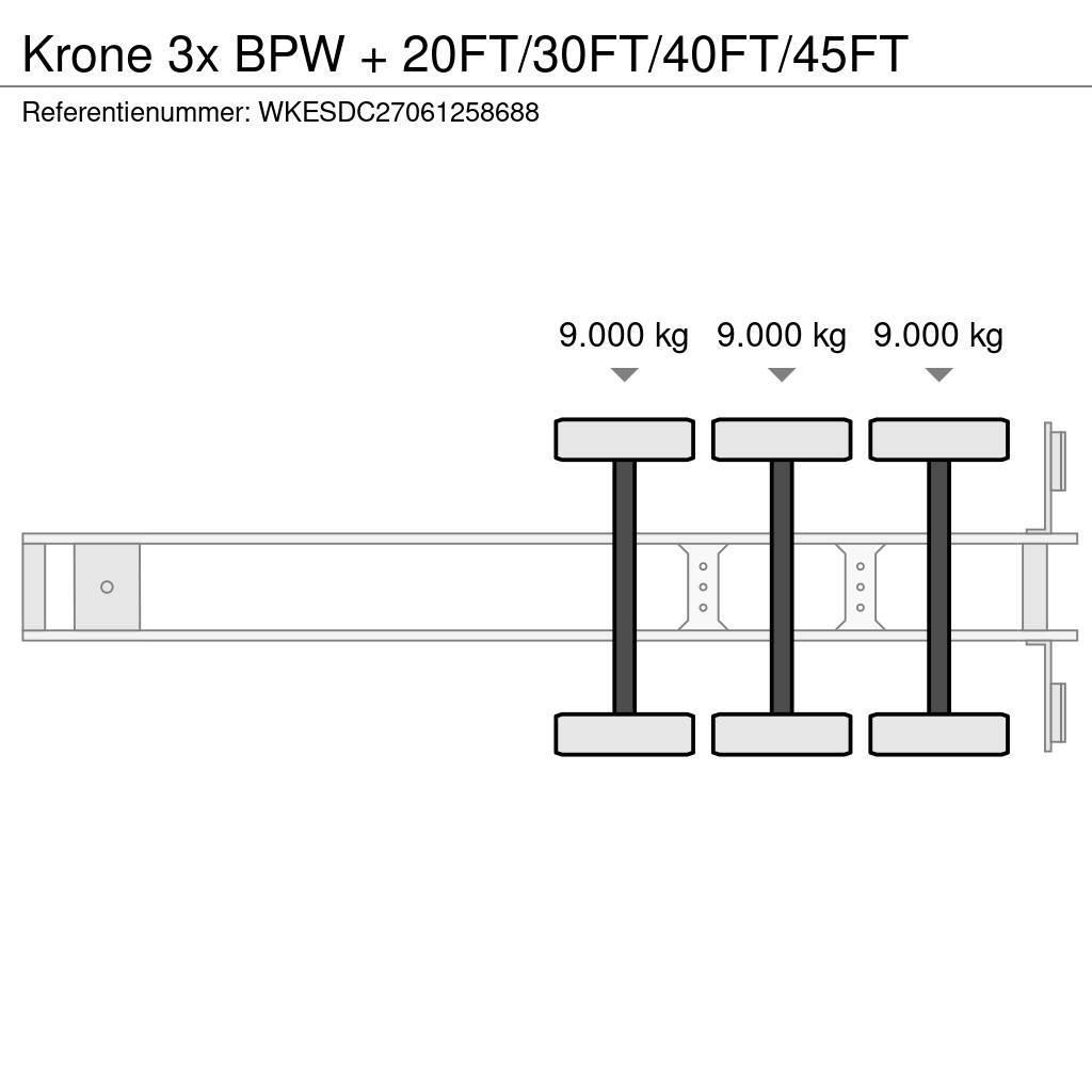Krone 3x BPW + 20FT/30FT/40FT/45FT Container semi-trailers