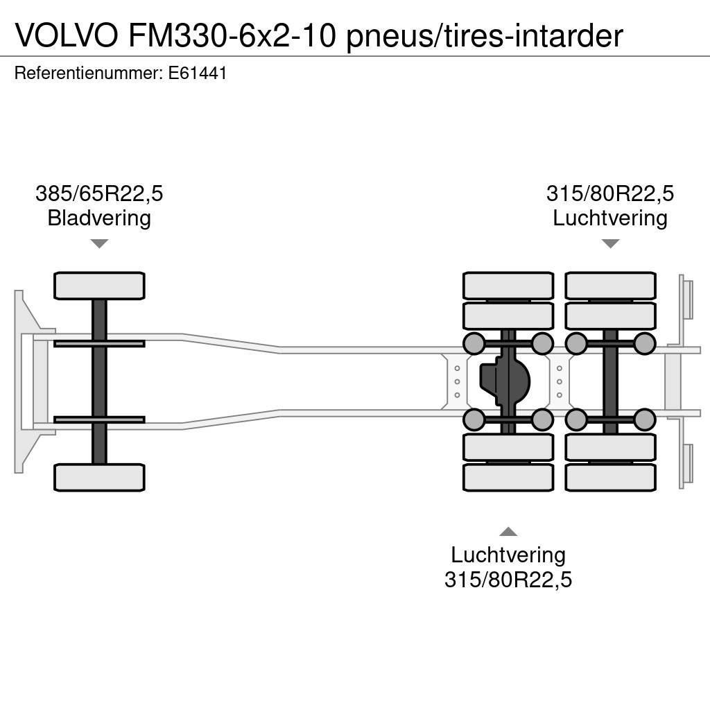 Volvo FM330-6x2-10 pneus/tires-intarder Curtain sider trucks