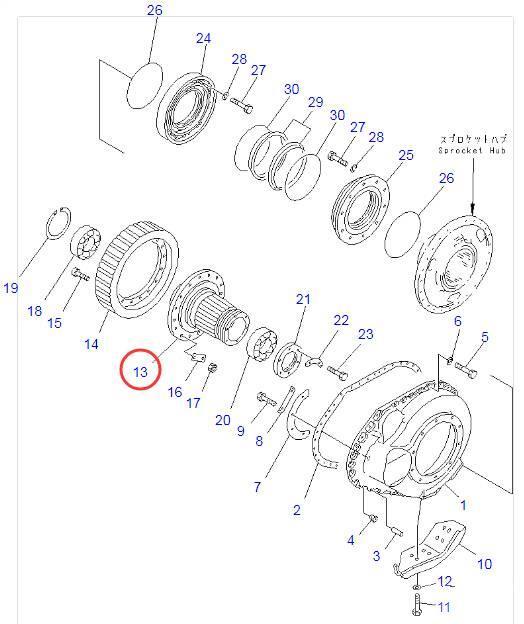 Shantui SD22 hub 154-27-12122 Tracks, chains and undercarriage