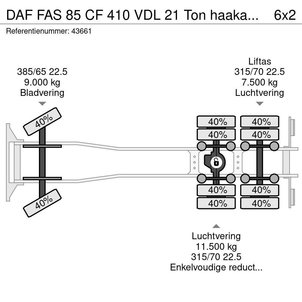 DAF FAS 85 CF 410 VDL 21 Ton haakarmsysteem Hook lift trucks