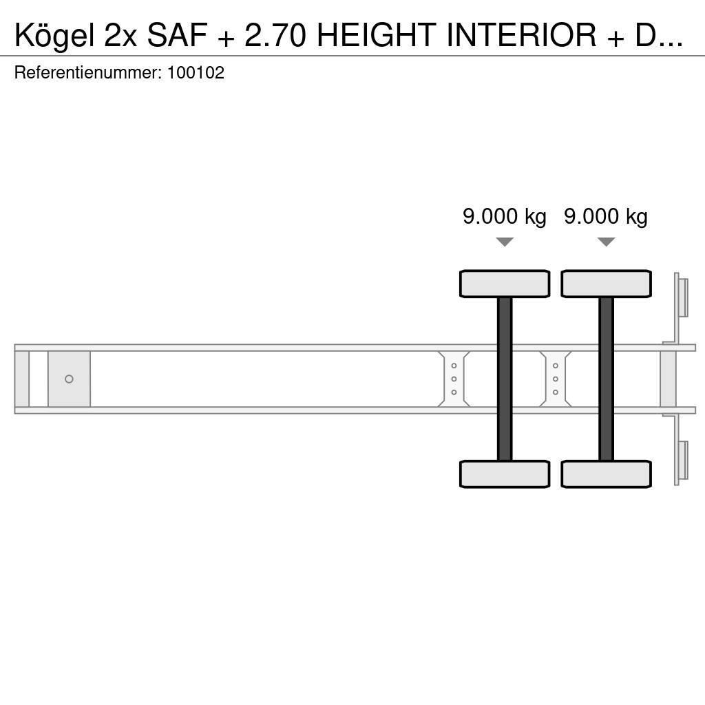 Kögel 2x SAF + 2.70 HEIGHT INTERIOR + Disc Brake Box semi-trailers
