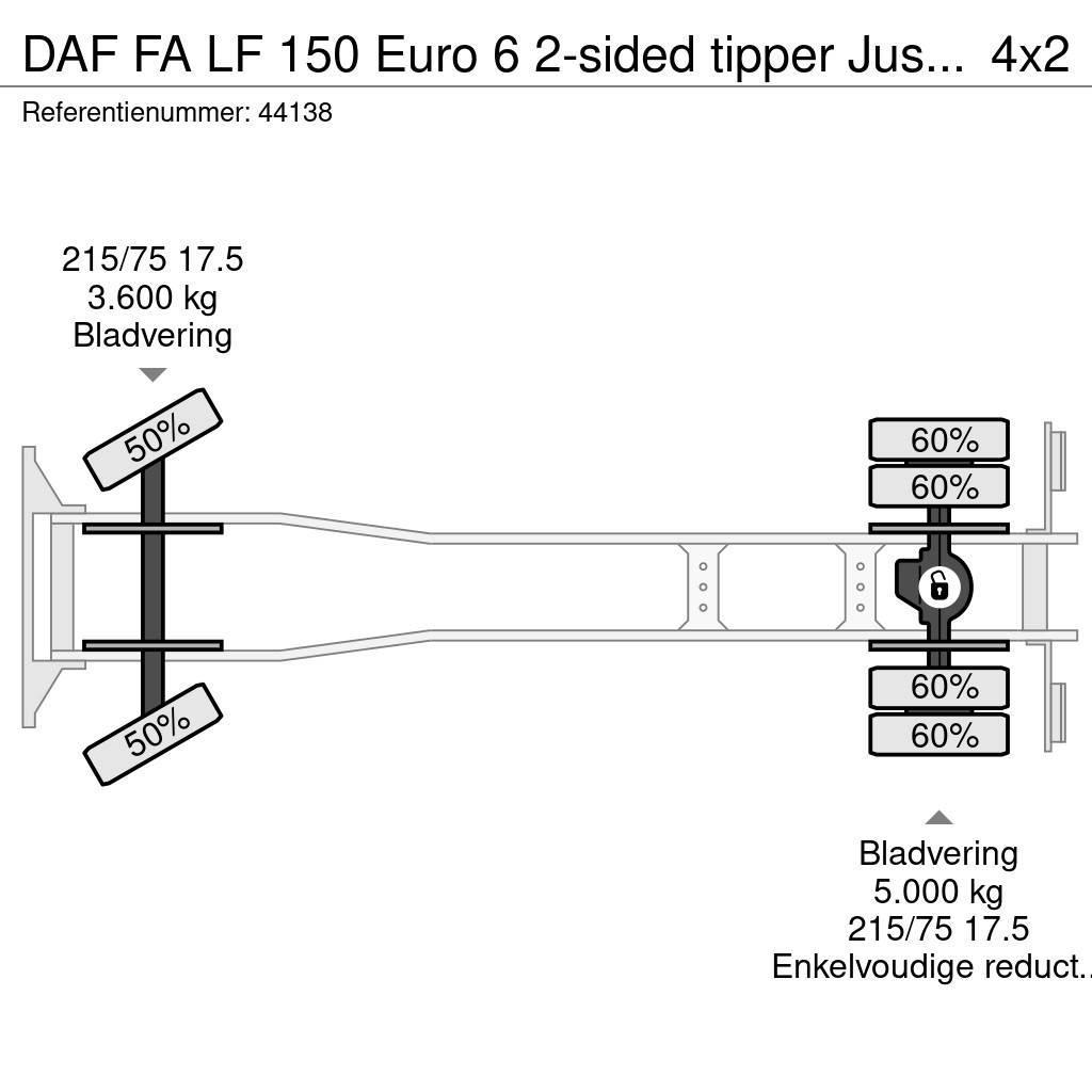 DAF FA LF 150 Euro 6 2-sided tipper Just 94.317 km! Curtain sider trucks