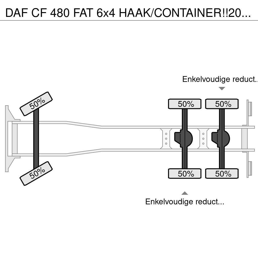DAF CF 480 FAT 6x4 HAAK/CONTAINER!!2021!!34dkm!! Hook lift trucks