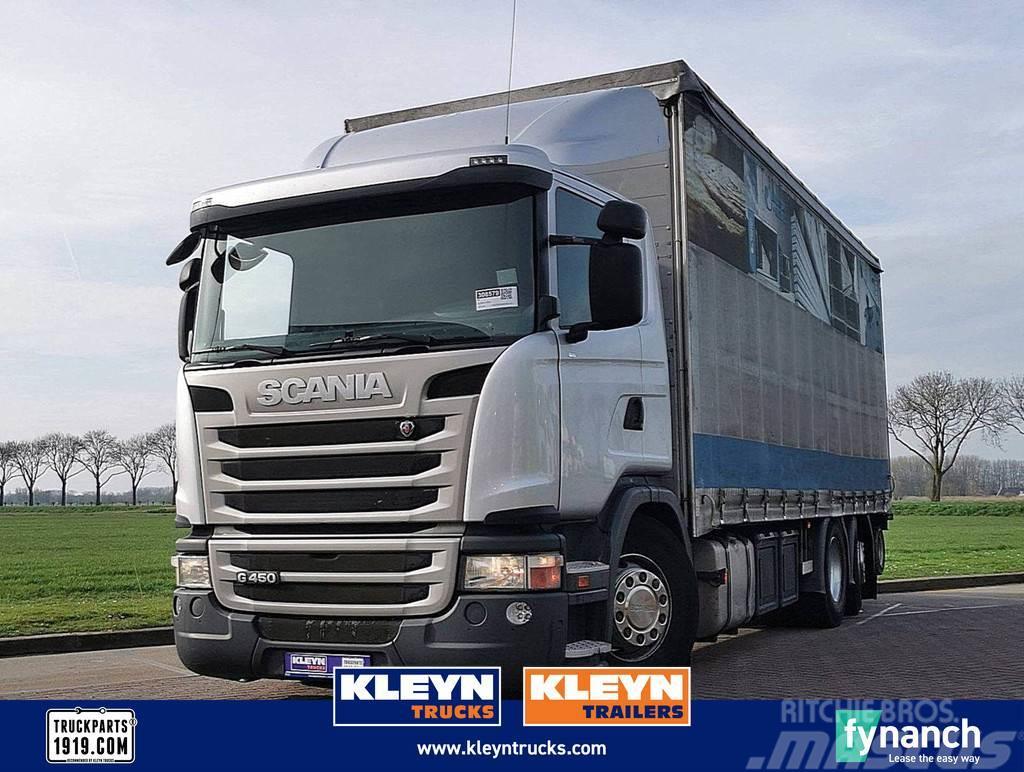 Scania G450 met palfinger kooiaa Curtain sider trucks