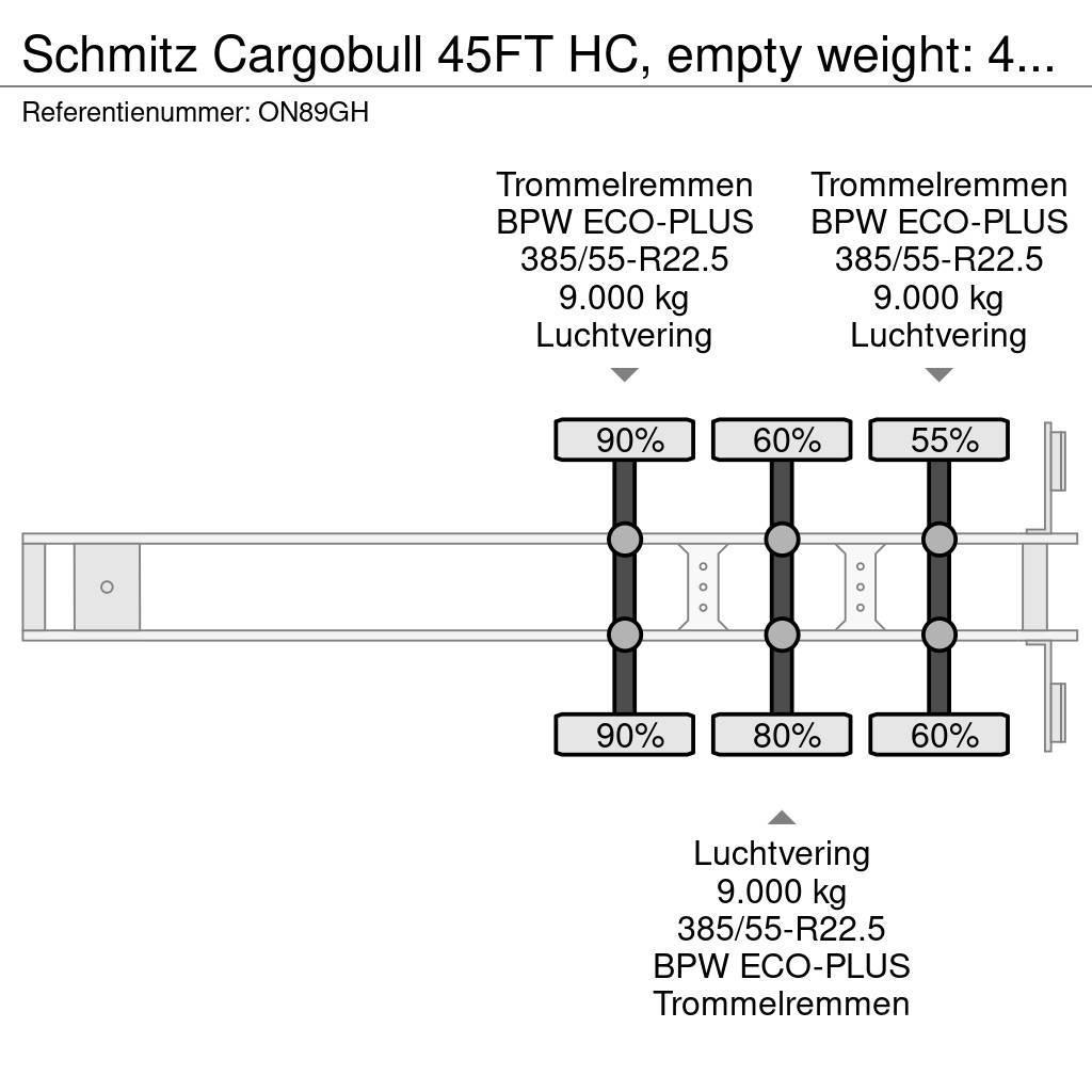 Schmitz Cargobull 45FT HC, empty weight: 4.240kg, BPW+drum, NL-chass Container semi-trailers