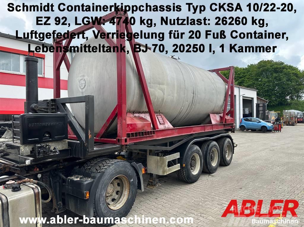 Schmidt CKSA 10/22-20 Containerkippchassis mit Tank Container semi-trailers