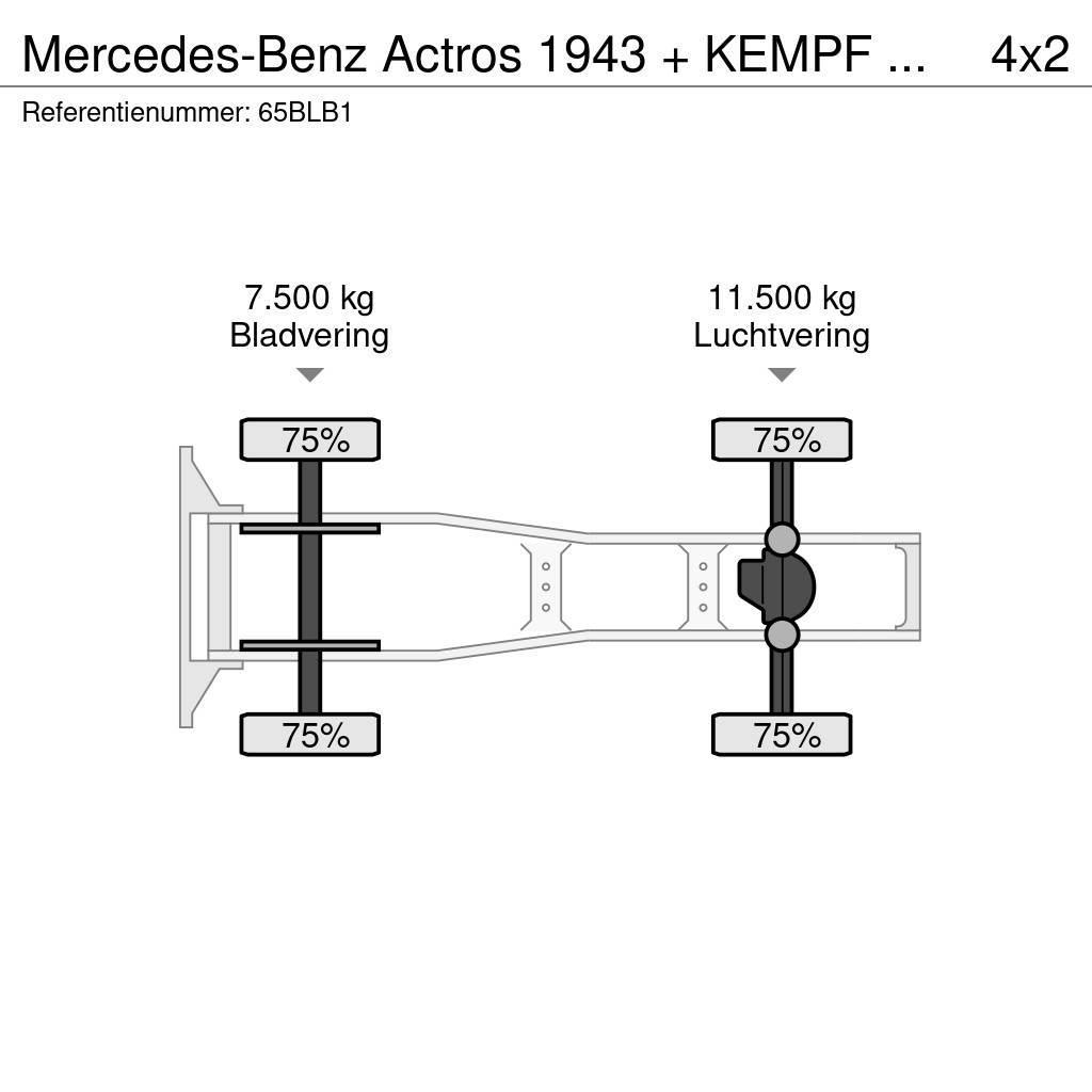 Mercedes-Benz Actros 1943 + KEMPF SKM 35/3 Zeer mooie NL combina Prime Movers