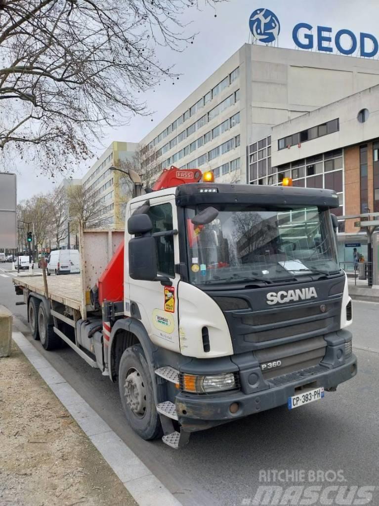 Camion porteur Scania P360 10TM Euro 5 Truck mounted cranes