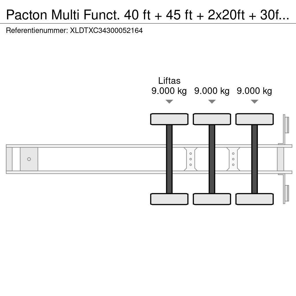 Pacton Multi Funct. 40 ft + 45 ft + 2x20ft + 30ft + High Container semi-trailers