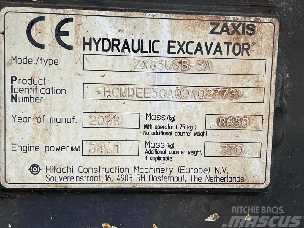 Hitachi ZX 85 US B-5 A Mini excavators  7t - 12t