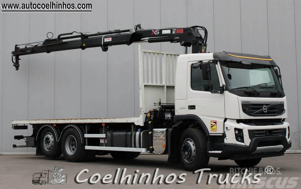 Volvo FMX 330 + Hiab 144 XS Flatbed / Dropside trucks