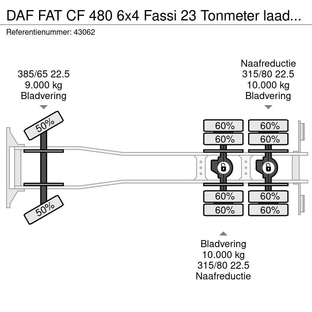 DAF FAT CF 480 6x4 Fassi 23 Tonmeter laadkraan Hook lift trucks