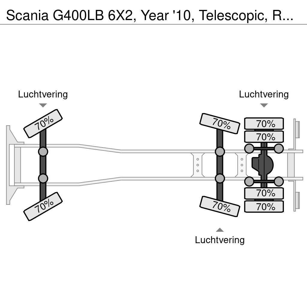 Scania G400LB 6X2, Year '10, Telescopic, Remote control! Skip bin truck