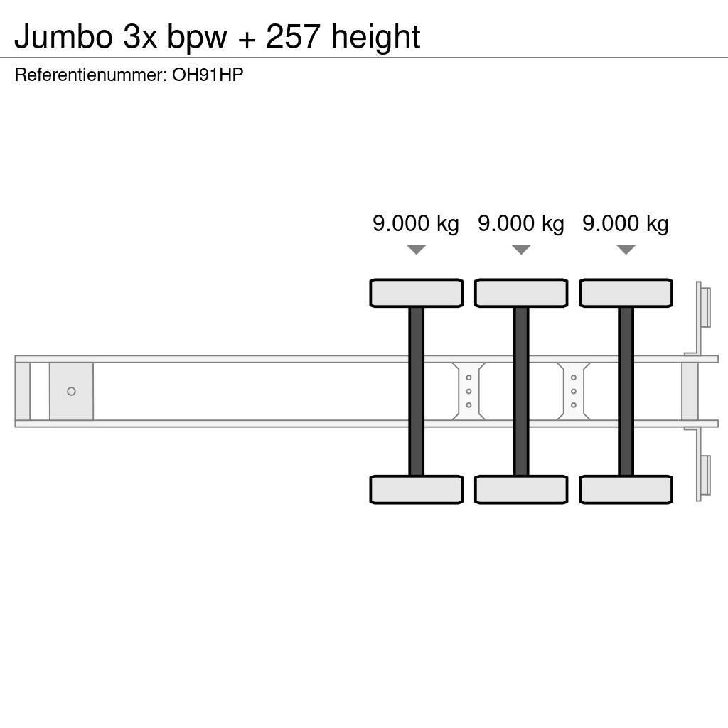 Jumbo 3x bpw + 257 height Curtain sider semi-trailers
