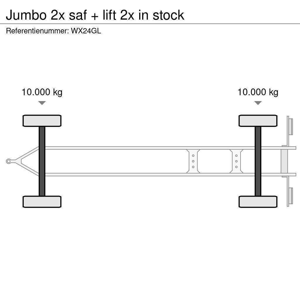 Jumbo 2x saf + lift 2x in stock Box Trailers