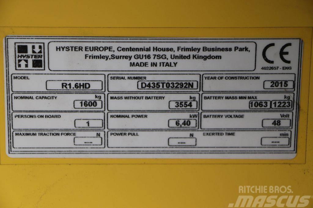 Hyster R 1.6 Electric forklift trucks