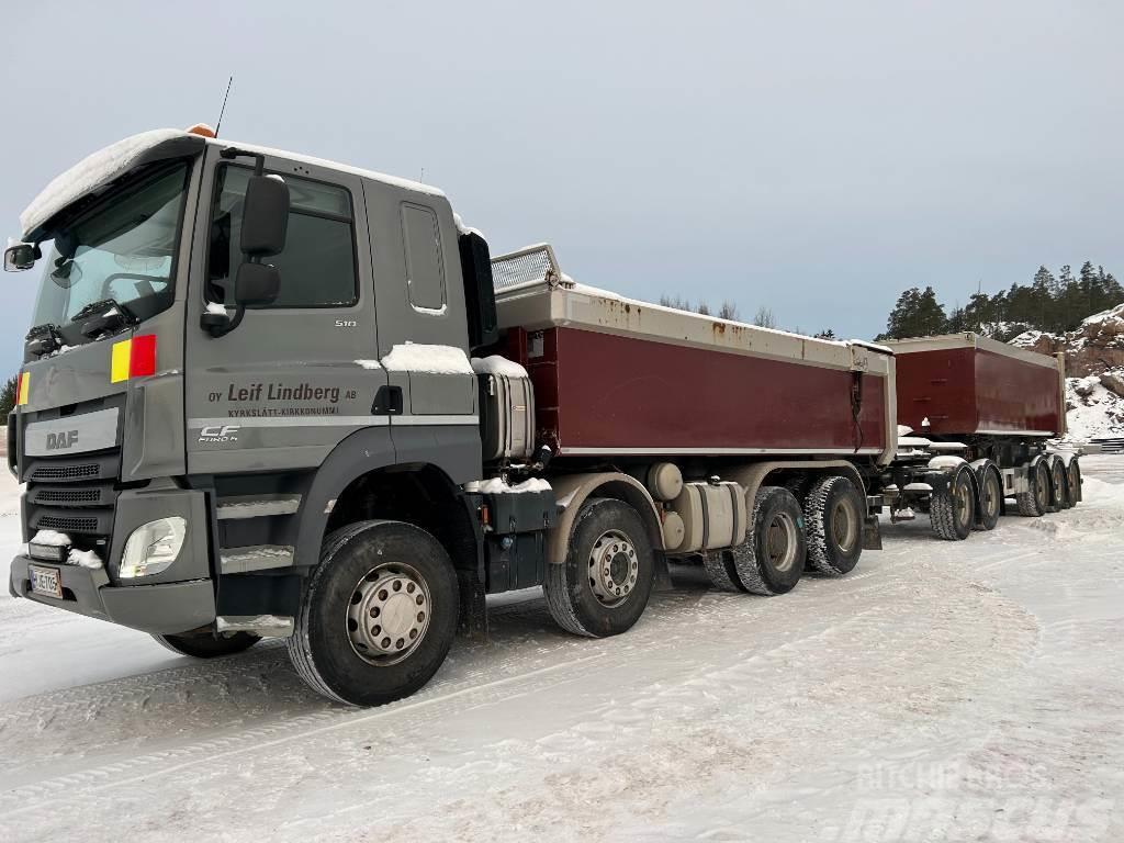 DAF CF 510 FAD 8x4 2017 Sora-auto + Letkukasettikärry Tipper trucks