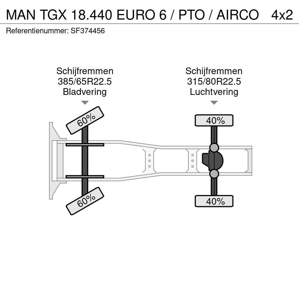 MAN TGX 18.440 EURO 6 / PTO / AIRCO Prime Movers