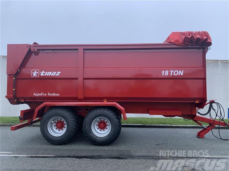 Tinaz 18 tons bagtipvogne med skydepresenning Tipper trucks