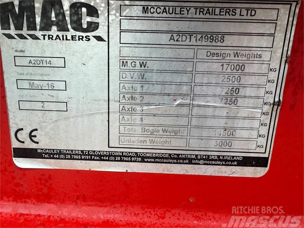  AG McCauley 14 Ton Dump Trailer, Oil & Air Brakes Tipper trucks