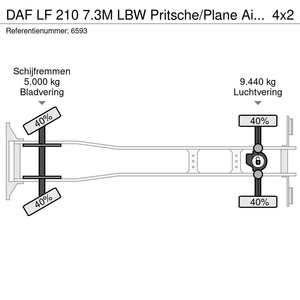 DAF LF 210 7.3M LBW Pritsche/Plane Airco ACC NL Truck Curtain sider trucks