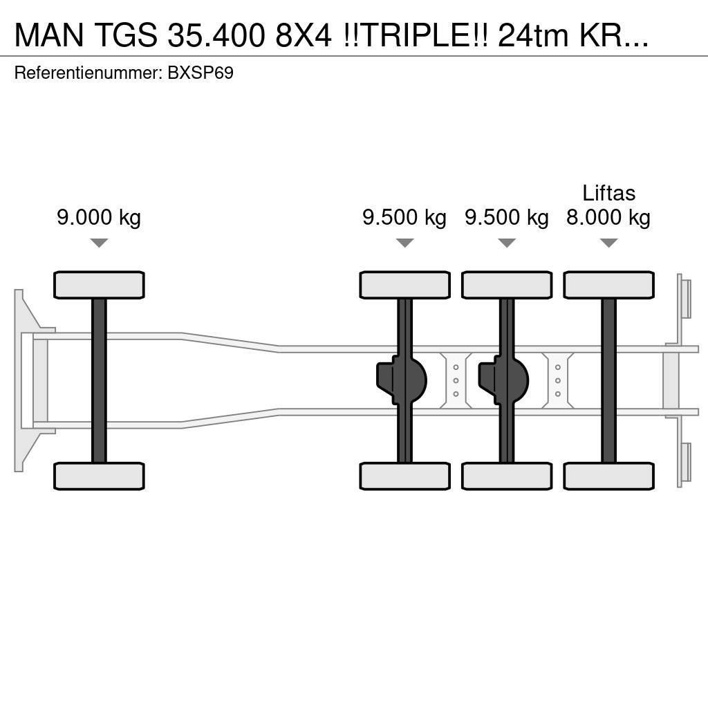 MAN TGS 35.400 8X4 !!TRIPLE!! 24tm KRAAN/HAAKARM!!RADI Hook lift trucks