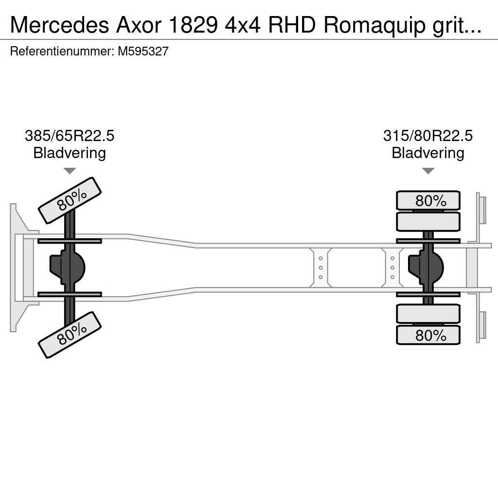 Mercedes-Benz Axor 1829 4x4 RHD Romaquip gritter / salt spreader Commercial vehicle