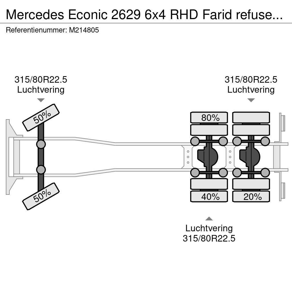 Mercedes-Benz Econic 2629 6x4 RHD Farid refuse truck Waste trucks