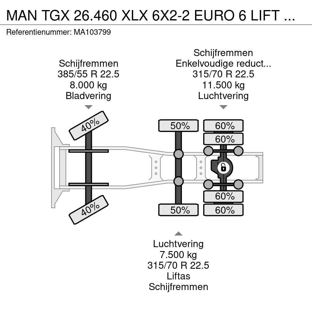 MAN TGX 26.460 XLX 6X2-2 EURO 6 LIFT AXLE Prime Movers