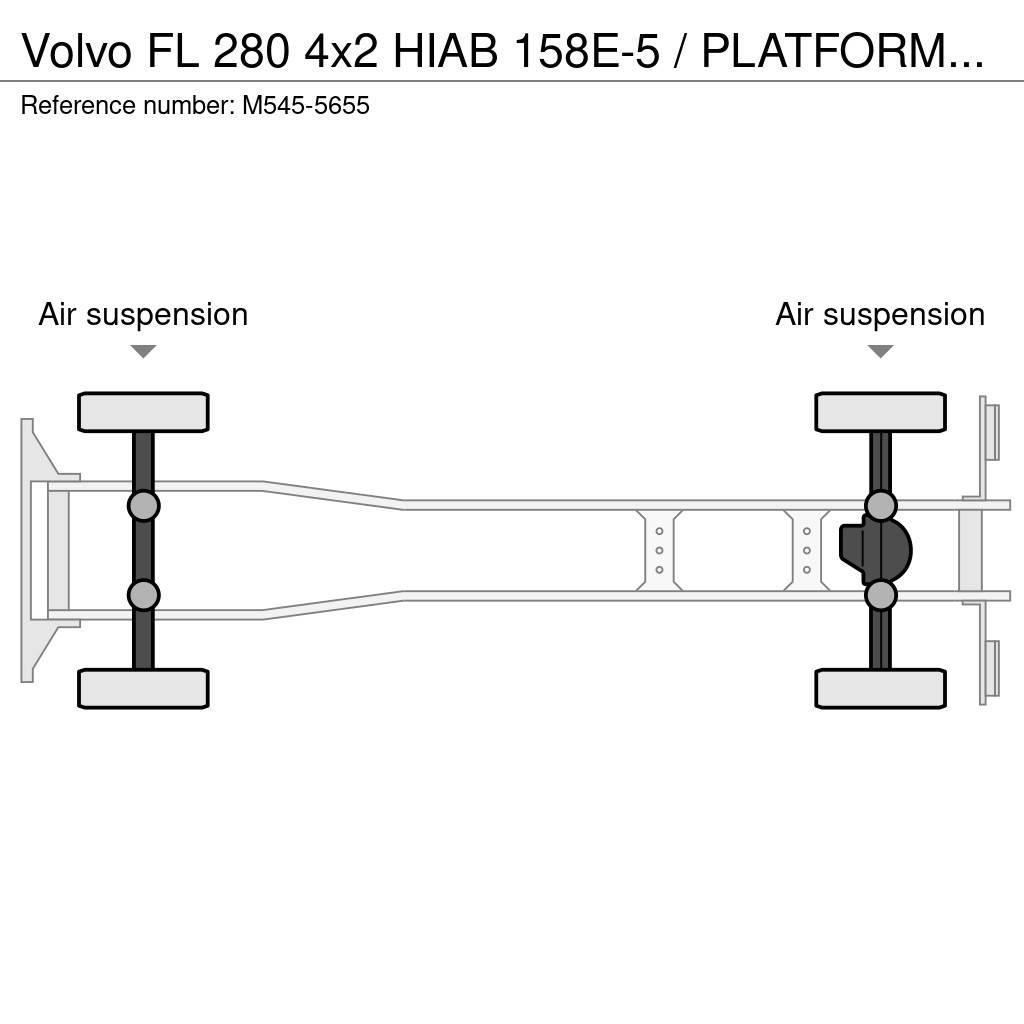 Volvo FL 280 4x2 HIAB 158E-5 / PLATFORM L=6027 mm Truck mounted cranes
