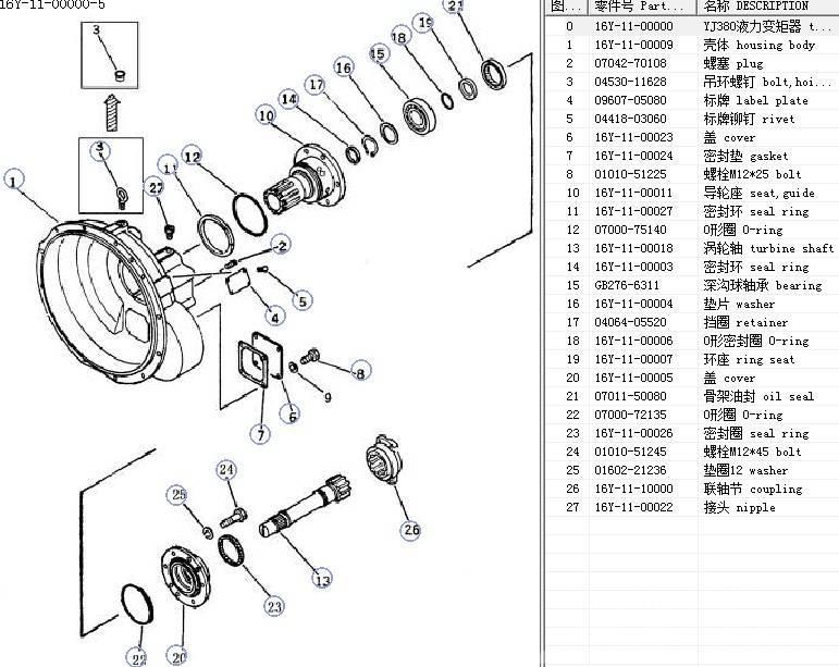 Shantui SD16 torque converter assy YJ380 16y-11-00000 Transmission