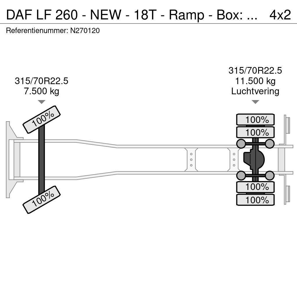 DAF LF 260 - NEW - 18T - Ramp - Box: 7.50 - 2.50 - Too Transport vehicles