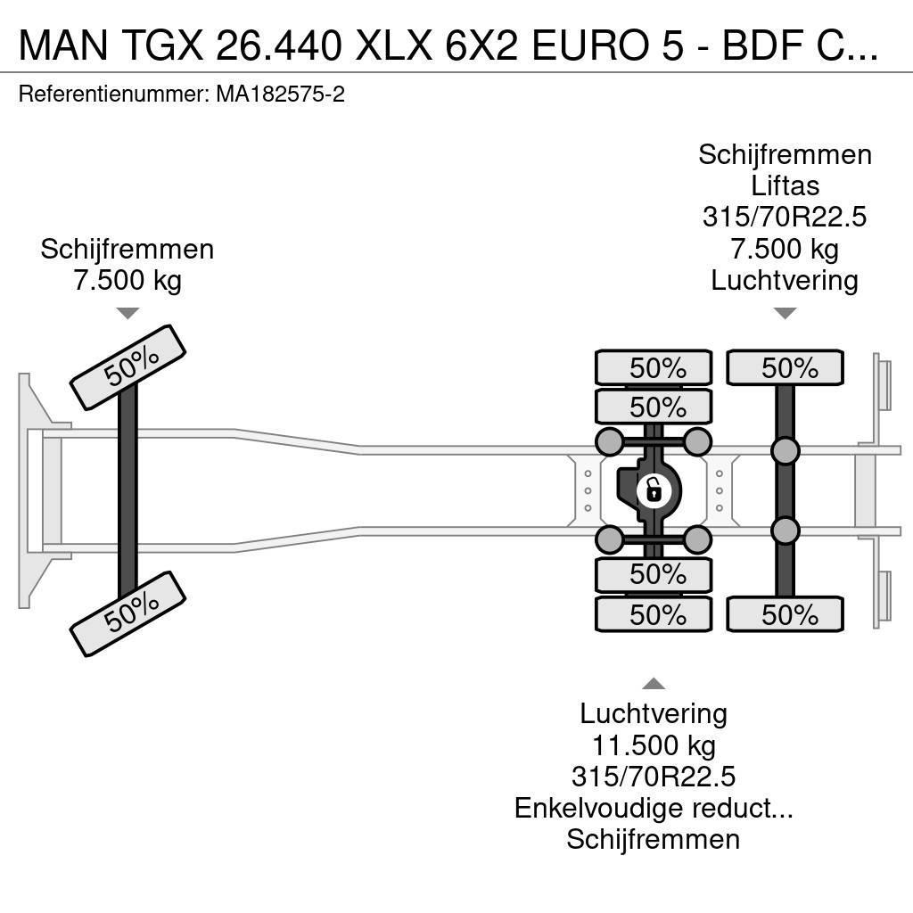MAN TGX 26.440 XLX 6X2 EURO 5 - BDF CHASSIS + RETARDER Demountable trucks