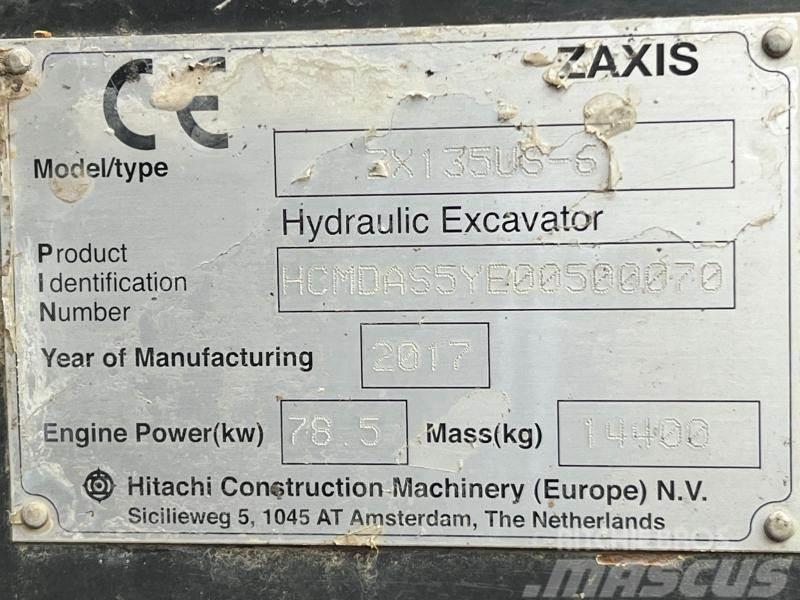 Hitachi Pelle sur chenille ZX135 US 14T Crawler excavators