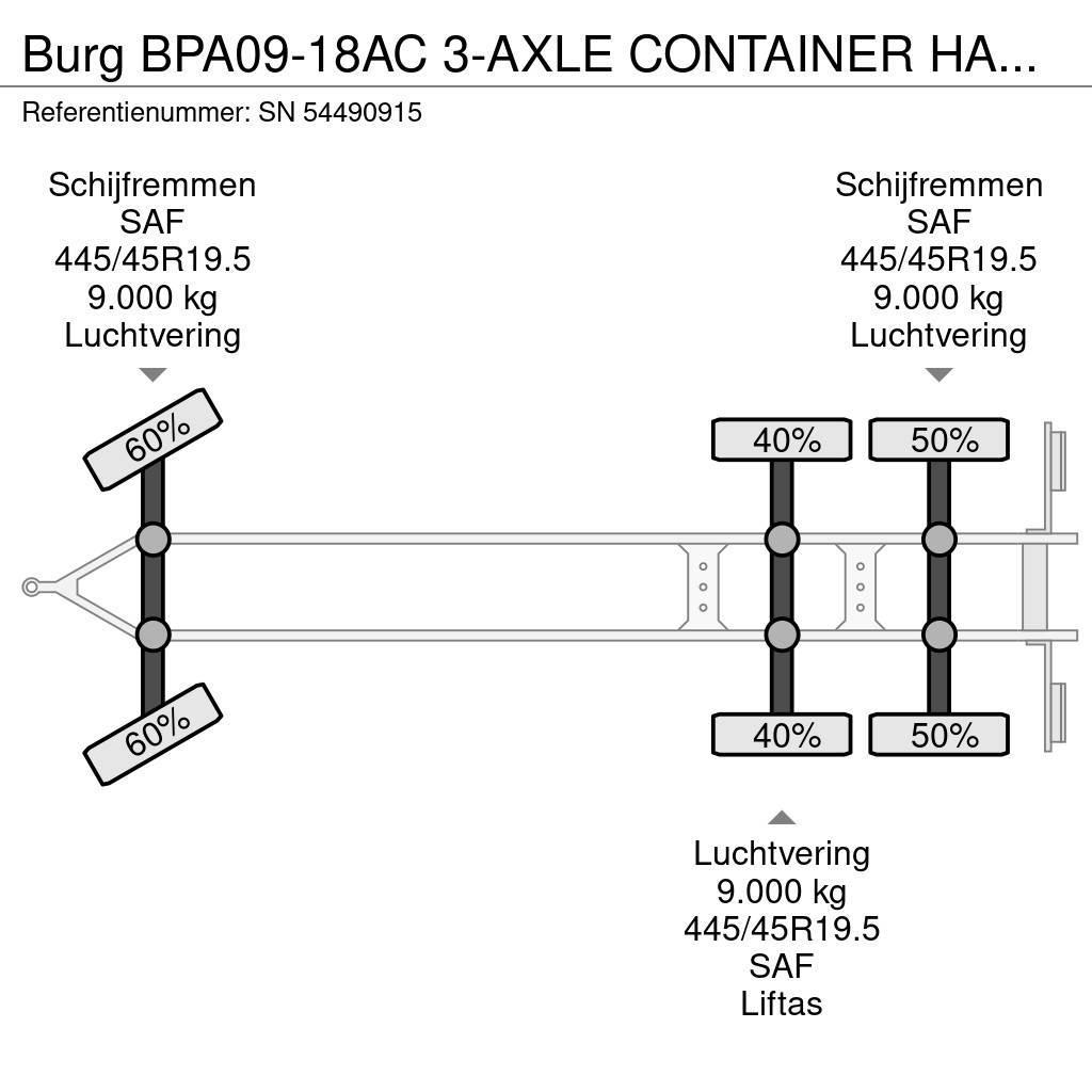 Burg BPA09-18AC 3-AXLE CONTAINER HANGER (SAF AXLES / LI Container trailers