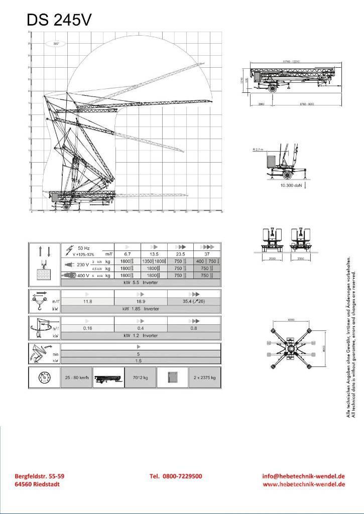 Eurogru DS 245V Self-erecting cranes