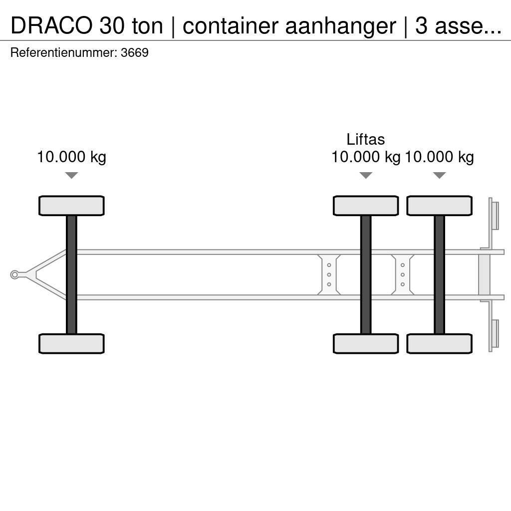 Draco 30 ton | container aanhanger | 3 asser overzetter Container trailers